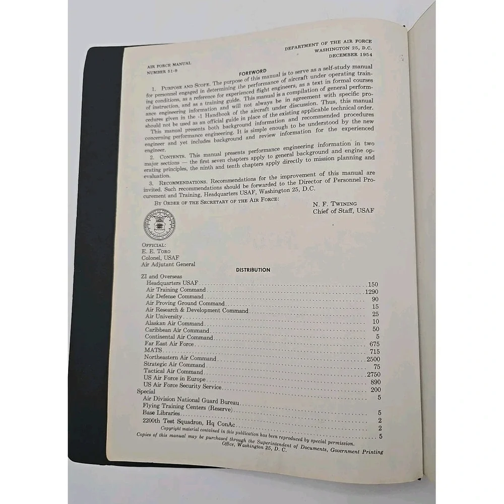 Aircraft Performance Engineering Reciprocating Engines AF Manual 51-9 1954 M668
